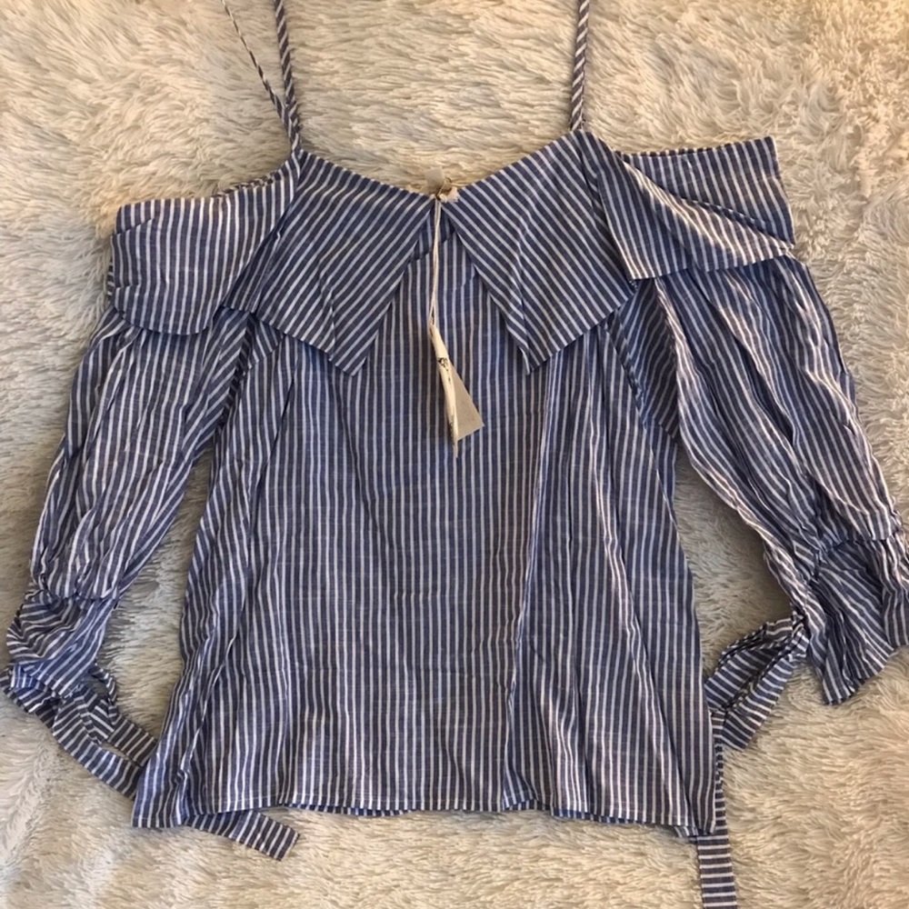 Off the Shoulder Striped Blouse